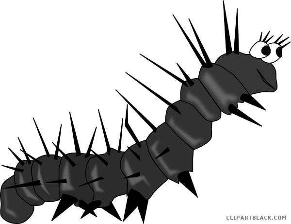 Monarch Caterpillar Animal Free Black White Clipart - Caterpillar Gusano (600x461)