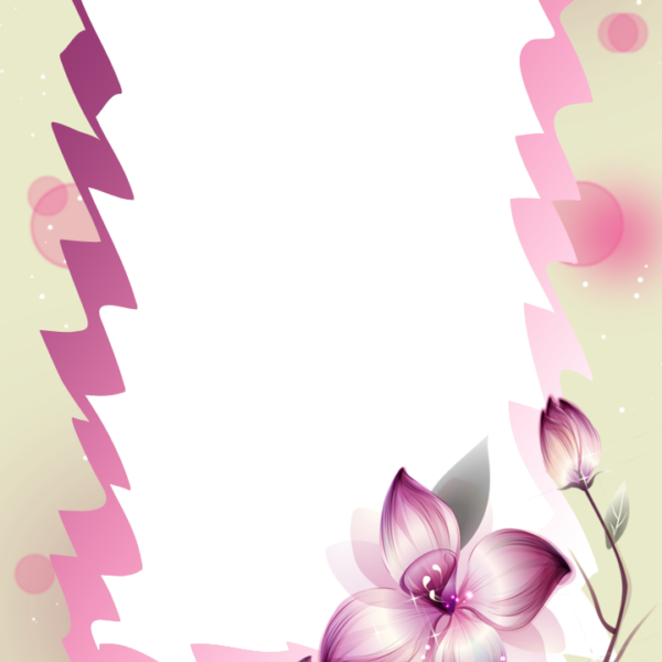 Purple Flower Frame - Transparent Beautiful Flower Png (600x600)
