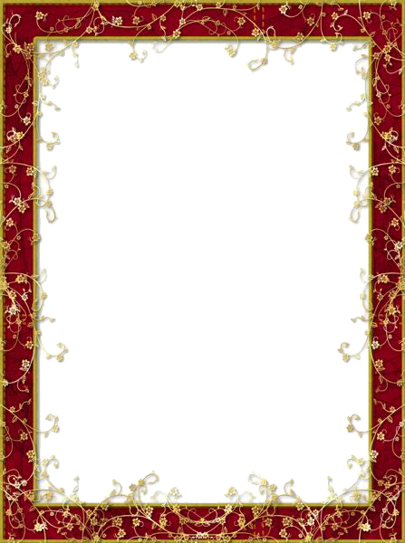 Red Flower Frame Png Image - Red Frame Png (447x600)