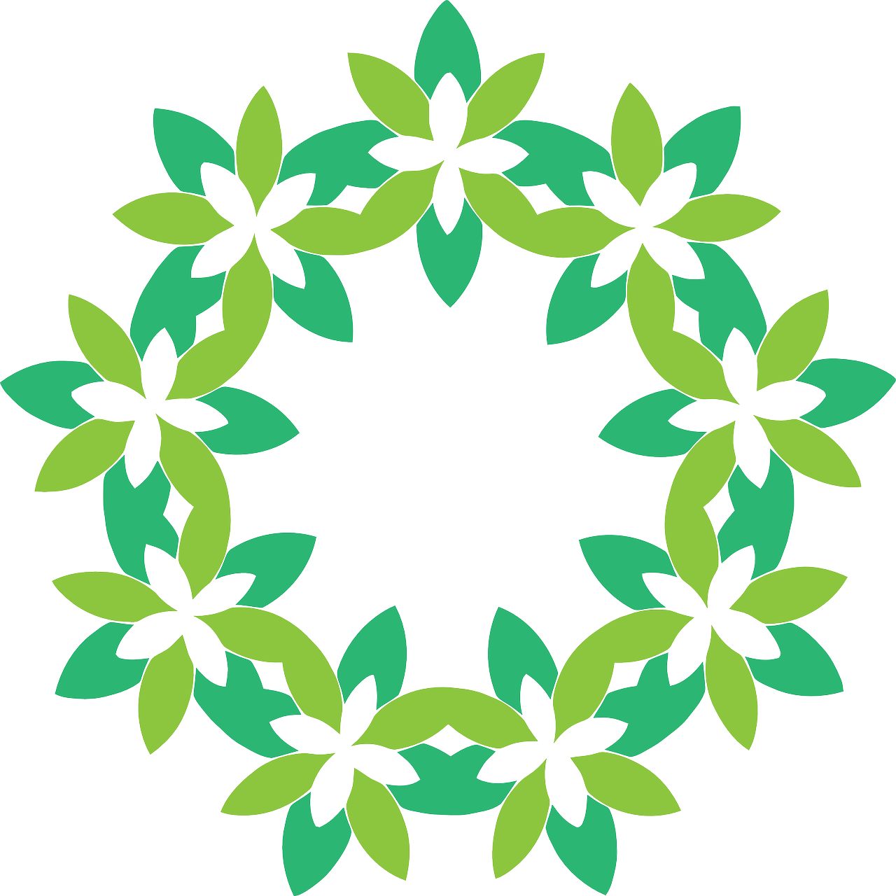 Abstract Floral Flower Frame Png Image - กรอบ ใบไม้ Png (1280x1280)