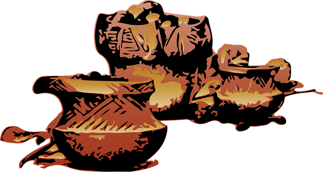 Pottery, Pots, Clay, Ceramic - Cartoon Pottery Png (639x340)