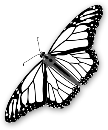 Monarch Butterfly Clipart Stencil - Black & White Monarch Butterfly (700x525)