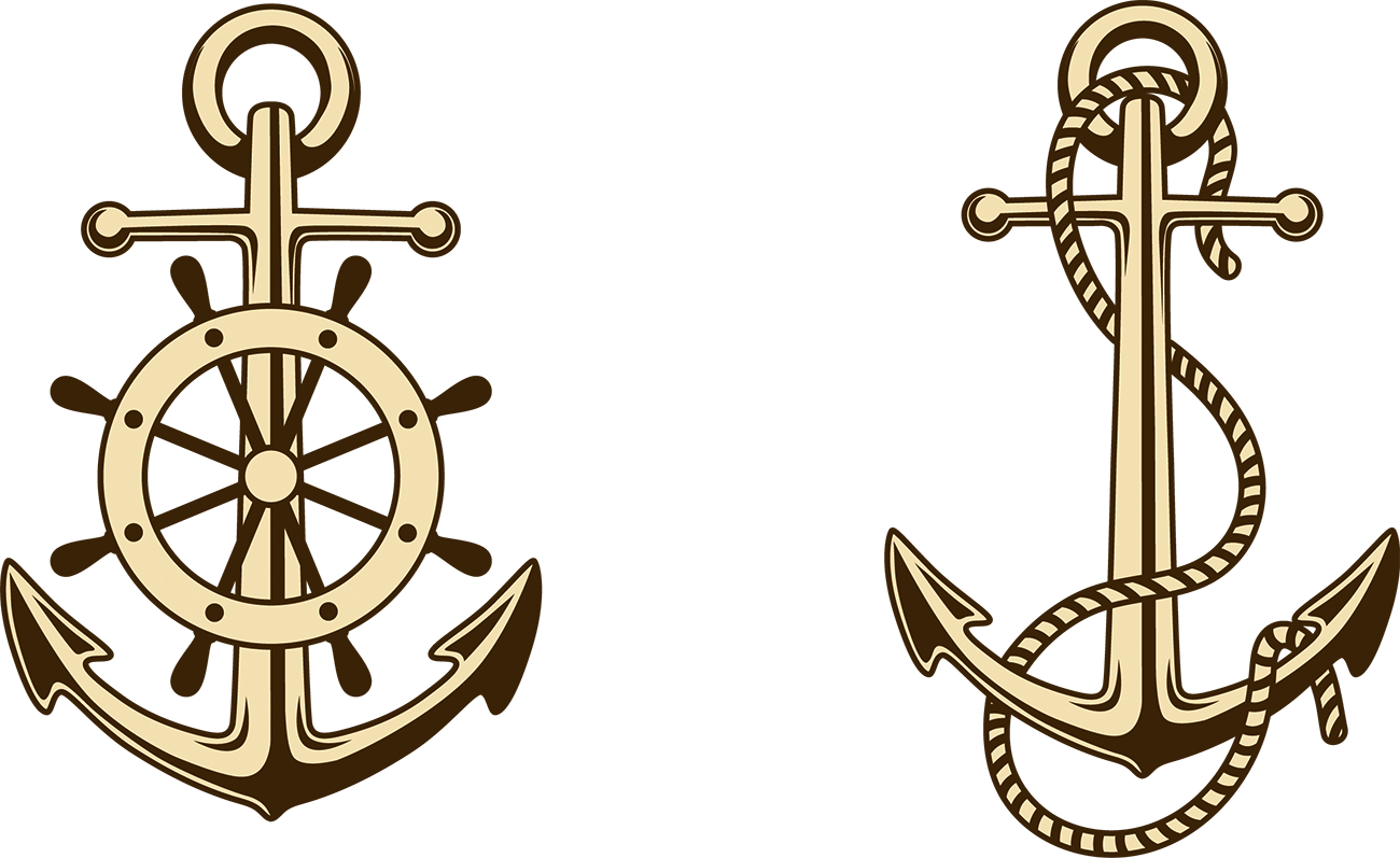 El Papel De Ancla De Los Barcos De La Rueda De Clip - Anchor And Wheel Png (1300x797)