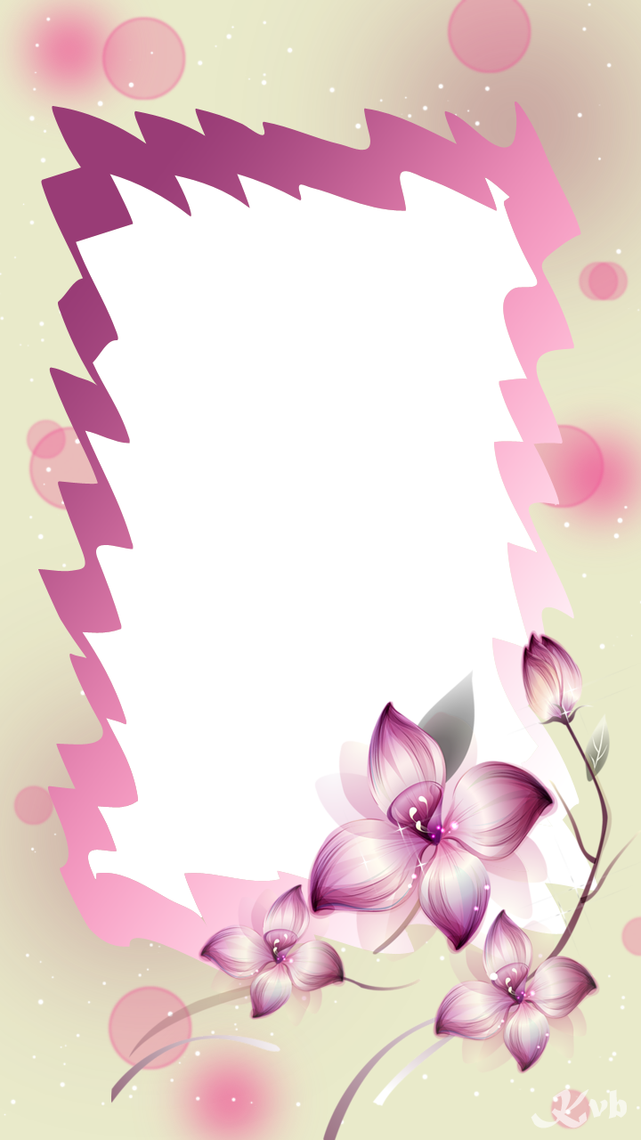 Purple Flower Frame - Efeito Flores Png (720x1280)