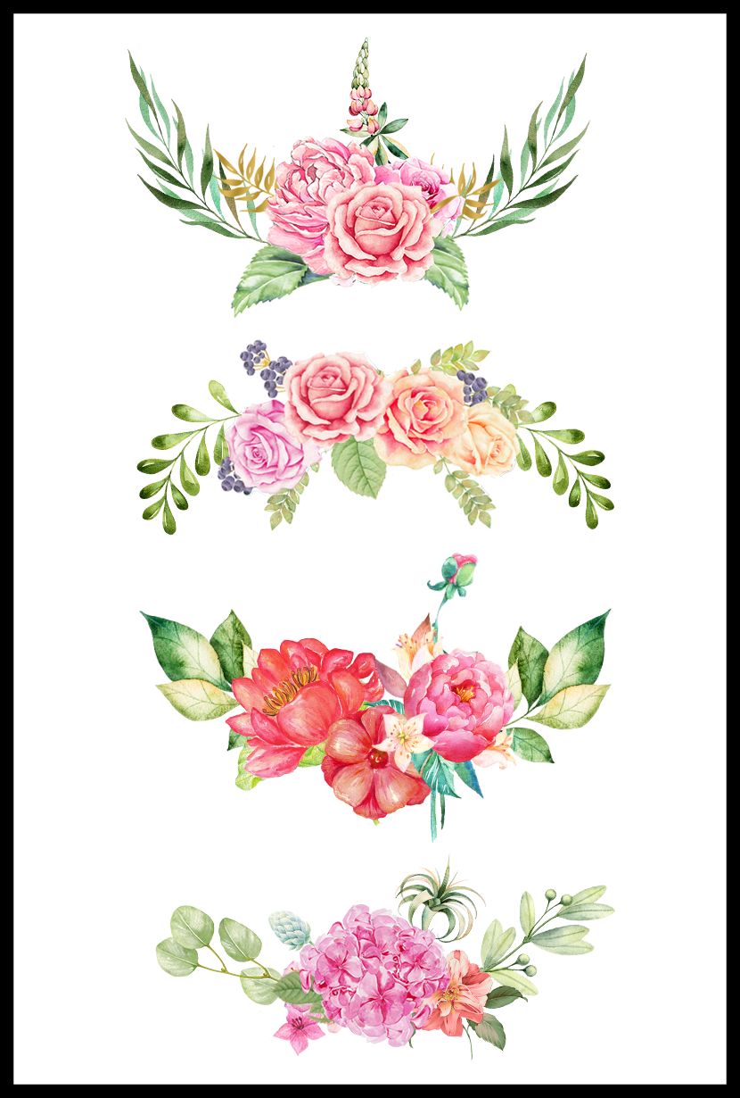Marvelous The Bottom Pink Color Simple Creative Pic - Floral Bottom Border (830x1230)