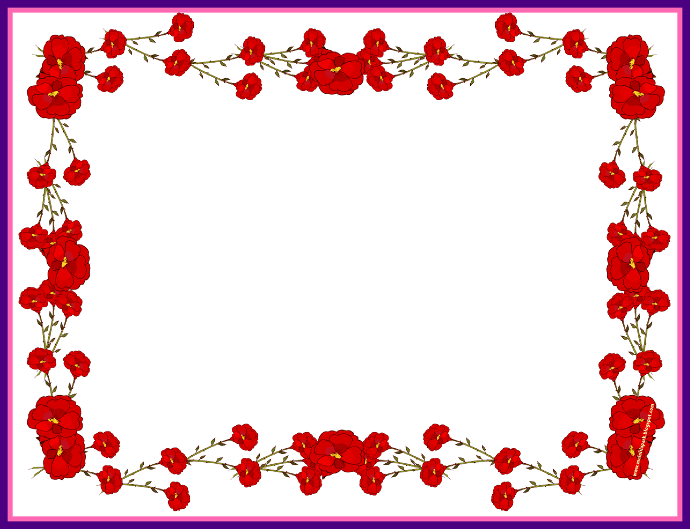 Unbelievable Digital Faux Vintage Flower Frame U Blumenrahmen - Flower Border Design (1378x1058)