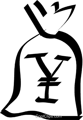 Bag Of Japanese Yen Royalty Free Vector Clip Art Illustration - Bag Of Japanese Yen Royalty Free Vector Clip Art Illustration (333x480)