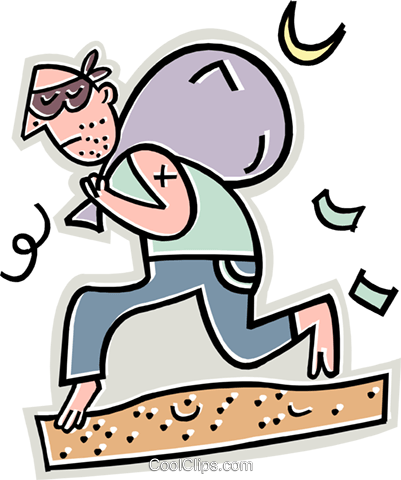 Criminal Clipart Running Away - Loot Clipart (455x547)
