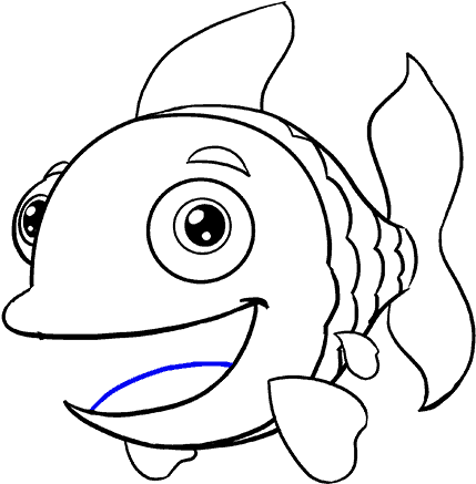 How To Draw Cartoon Fish - Fish Drawing (678x600)