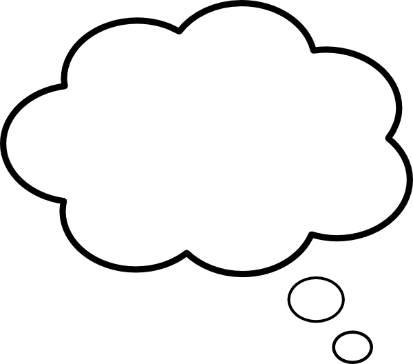 White Think Bubble Png (600x528)