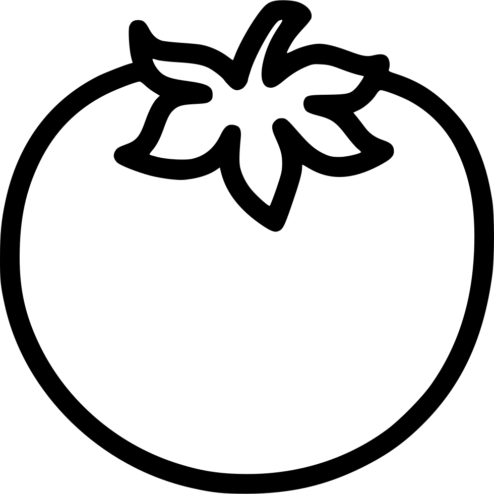 Drawn Tomato Svg - Tomato Black And White (980x980)