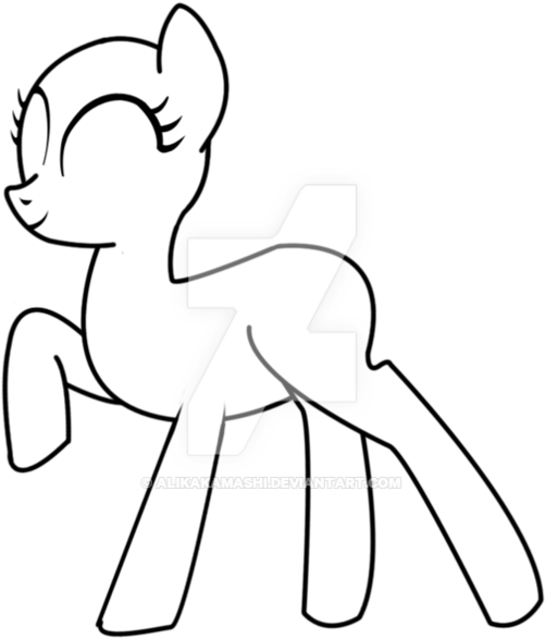 Mlp Earth Pony Line Art [p2u] By Alikakamashi - Cartoon (894x894)