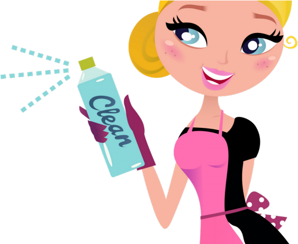 Cartoon Cleaning Lady - Clipart Housekeeping (640x480)