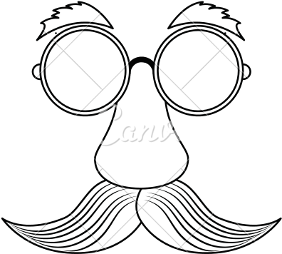 Old Man With Glasses And Beard Vector Icon Illustration - Line Art (550x550)