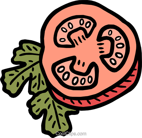 Sliced Tomato Royalty Free Vector Clip Art Illustration - Drawing (480x467)
