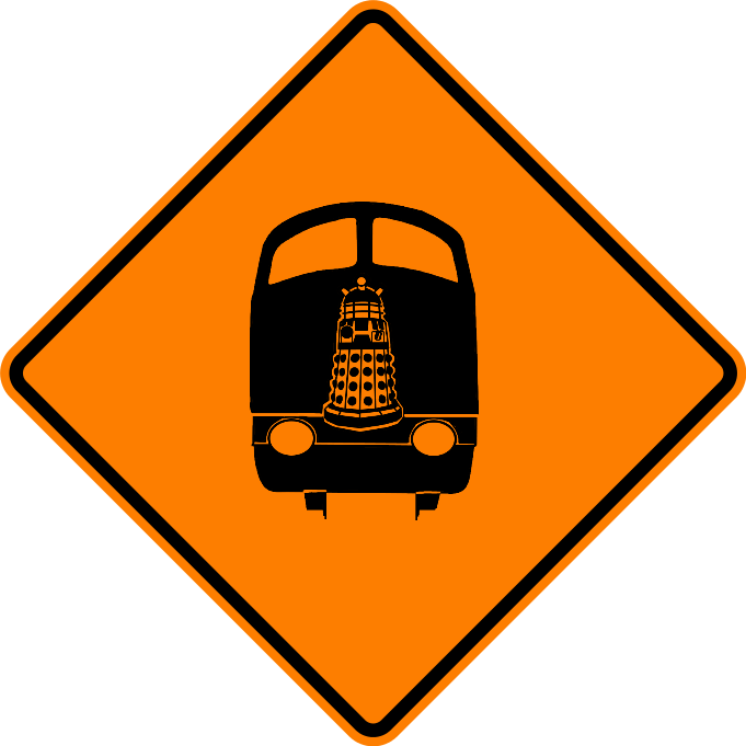 Dalek Class 42 Warning Sign By Syntharoboto - Temporary Traffic Control Signs (681x681)