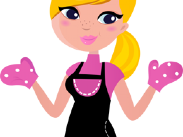 Cartoon Lady Cleaning - Woman Chef (640x480)