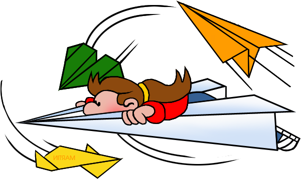 Flying Paper Airplane Clipart - Paper Airplane (621x381)