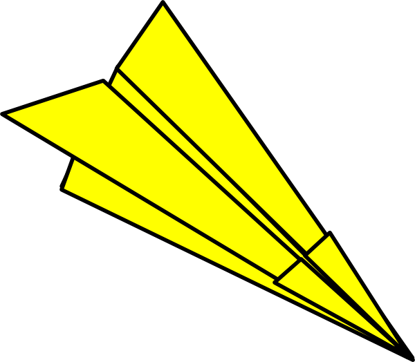 Paper Airplane Clipart U0026middot Yellow Paperplane - Paper Plane (600x524)