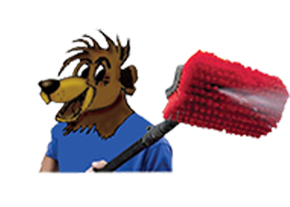 A Bear Holding The Window Cleaning Brush And Water - Window Cleaner (614x301)