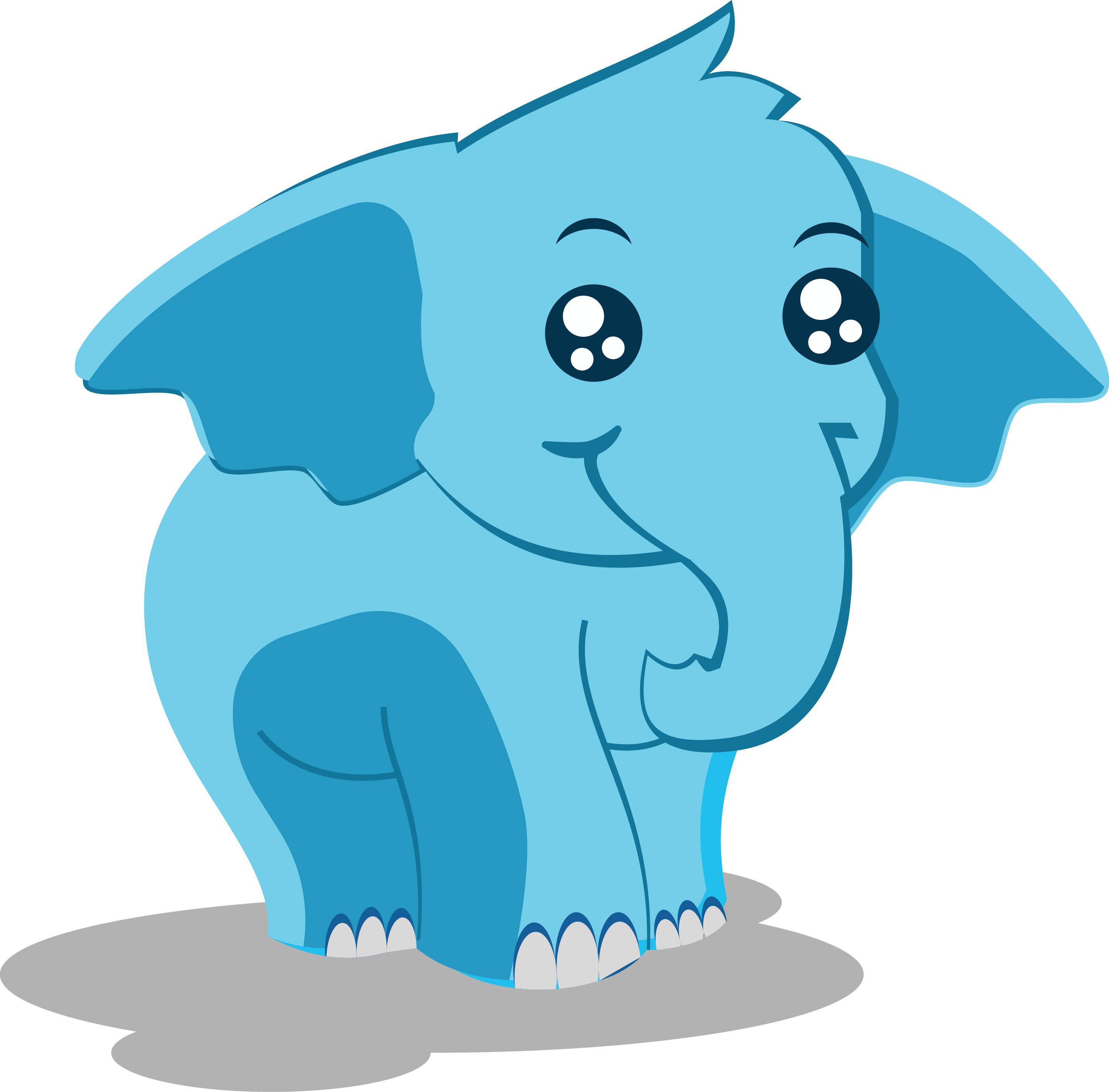 Indian Elephant Cartoon Illustration - Elefante Vector (2867x2823)