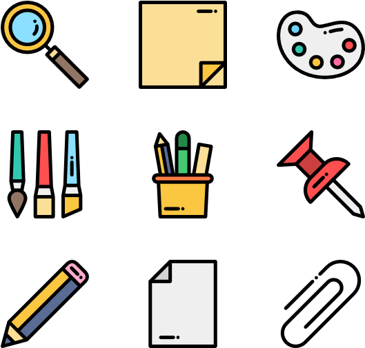 Stationery 50 Icons View All 2 Icon Packs Of Pen And - Stationery Cartoon Png (600x564)