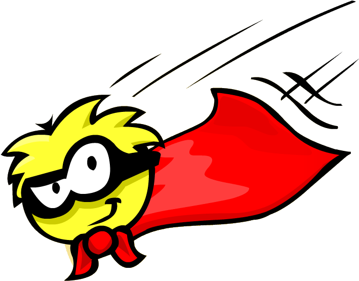 Caped Super Puffle Yay - Club Penguin Puffles Artıst (770x575)