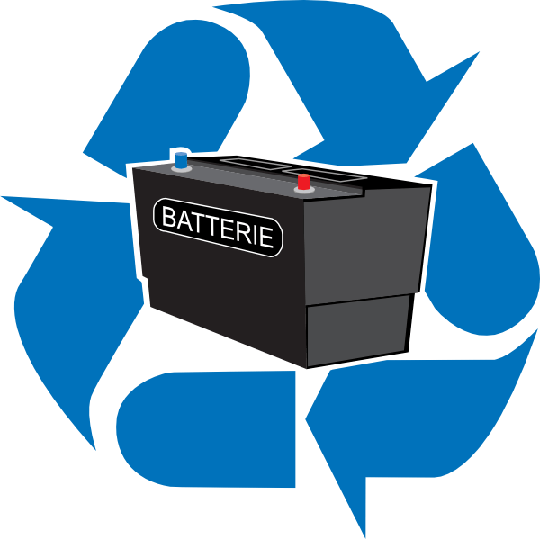 Car Battery Clipart - Lead Acid Battery Recycling (600x599)