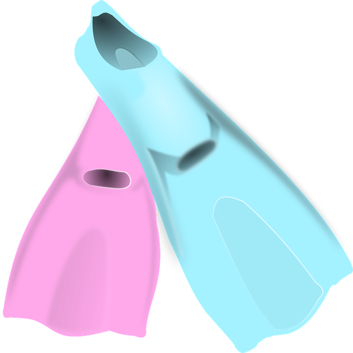 Water Drop Splash Clip Art - Flippers Clipart (720x720)