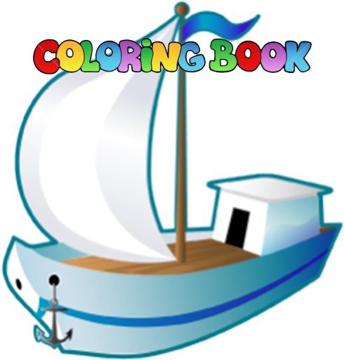 Coloring Book - Sailing Ship (512x512)