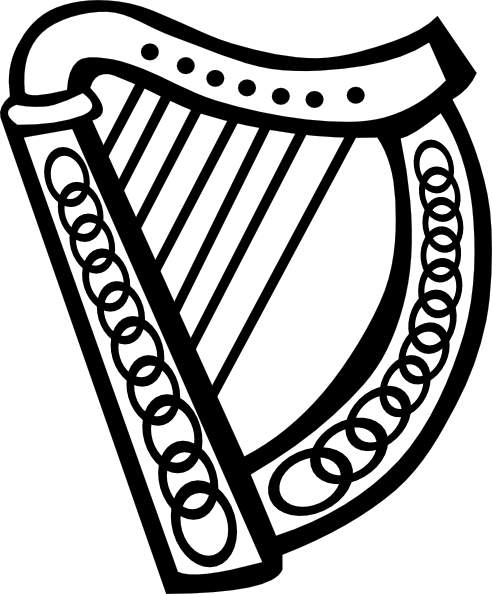 Celtic Harp Clip Art At Clker Com Vector Clip Art Online - Celtic Harp Clip Art (492x594)
