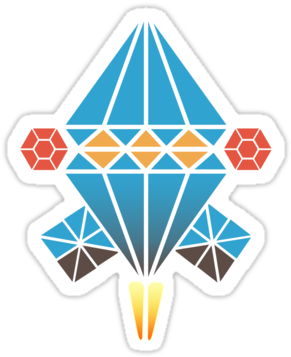 Spacecraft Design Made Mostly With Diamond Shapes - Spacecraft Keychain, Adult Unisex, Size: 2.25", Linen/sky (375x360)