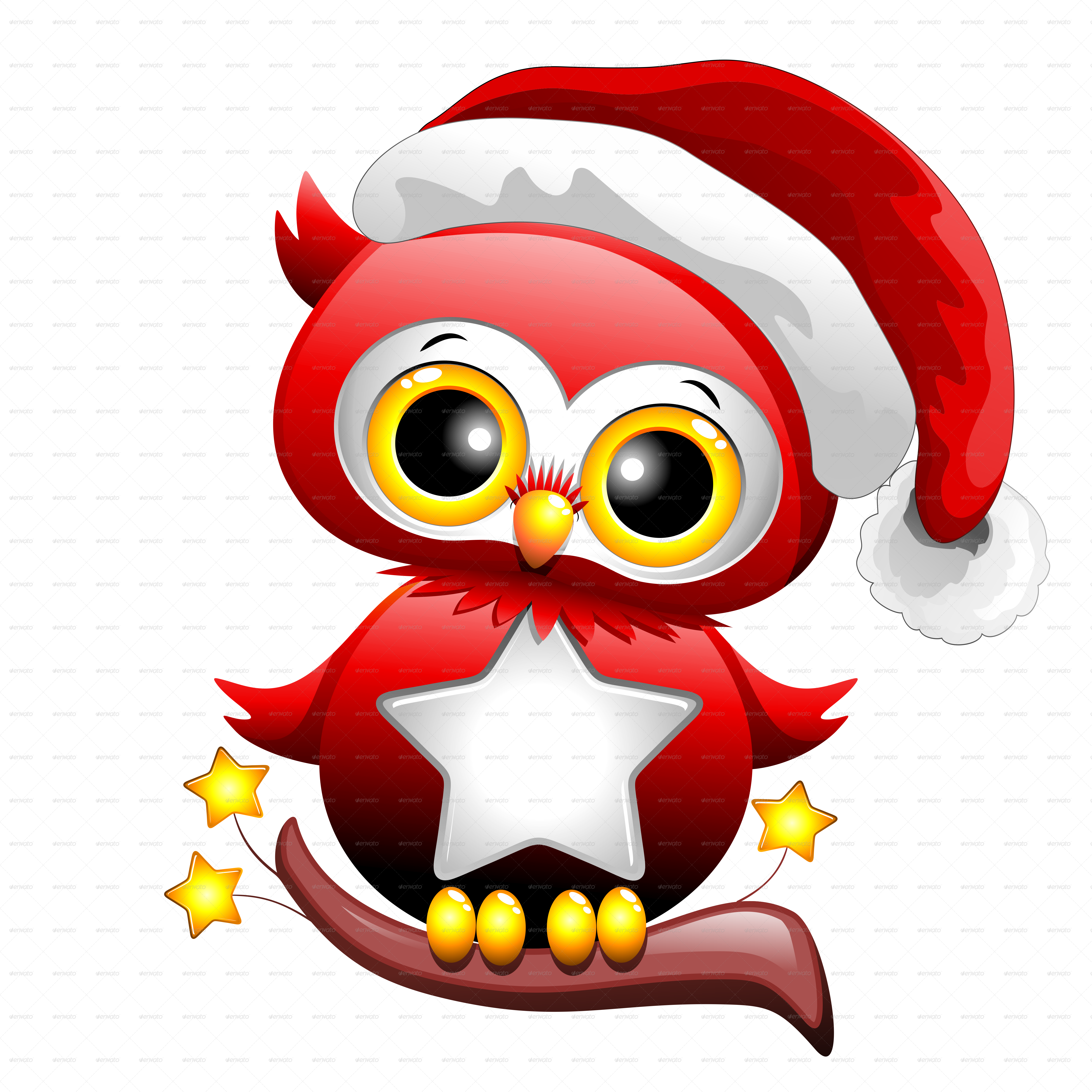 1 Baby Owl Christmas Santa Png 5000 - Cartoon Owl With Heart (5000x5000)