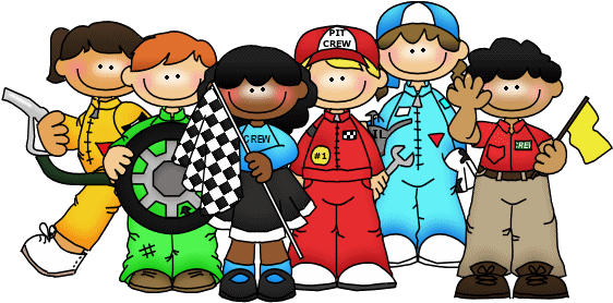 First Grade Is Going To Race By - Pit Crew Clipart Free (576x284)
