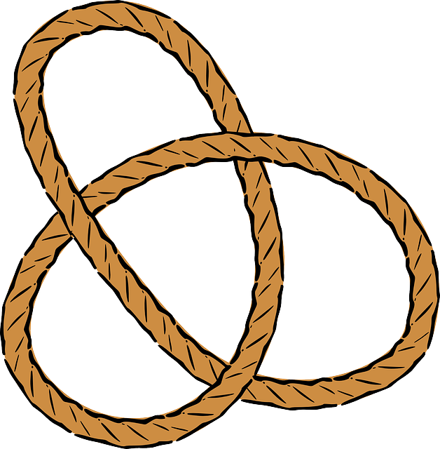 Trinity Knot, Pretzel, Trefoil, Line, Rope, Knots, - Rope Clipart (628x640)