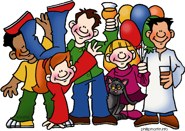Clip Art Social Gathering Clipart - Family And Friends Clipart (648x461)