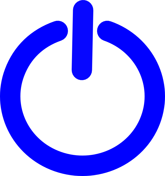 Power Button Symbol Blue Png (564x600)