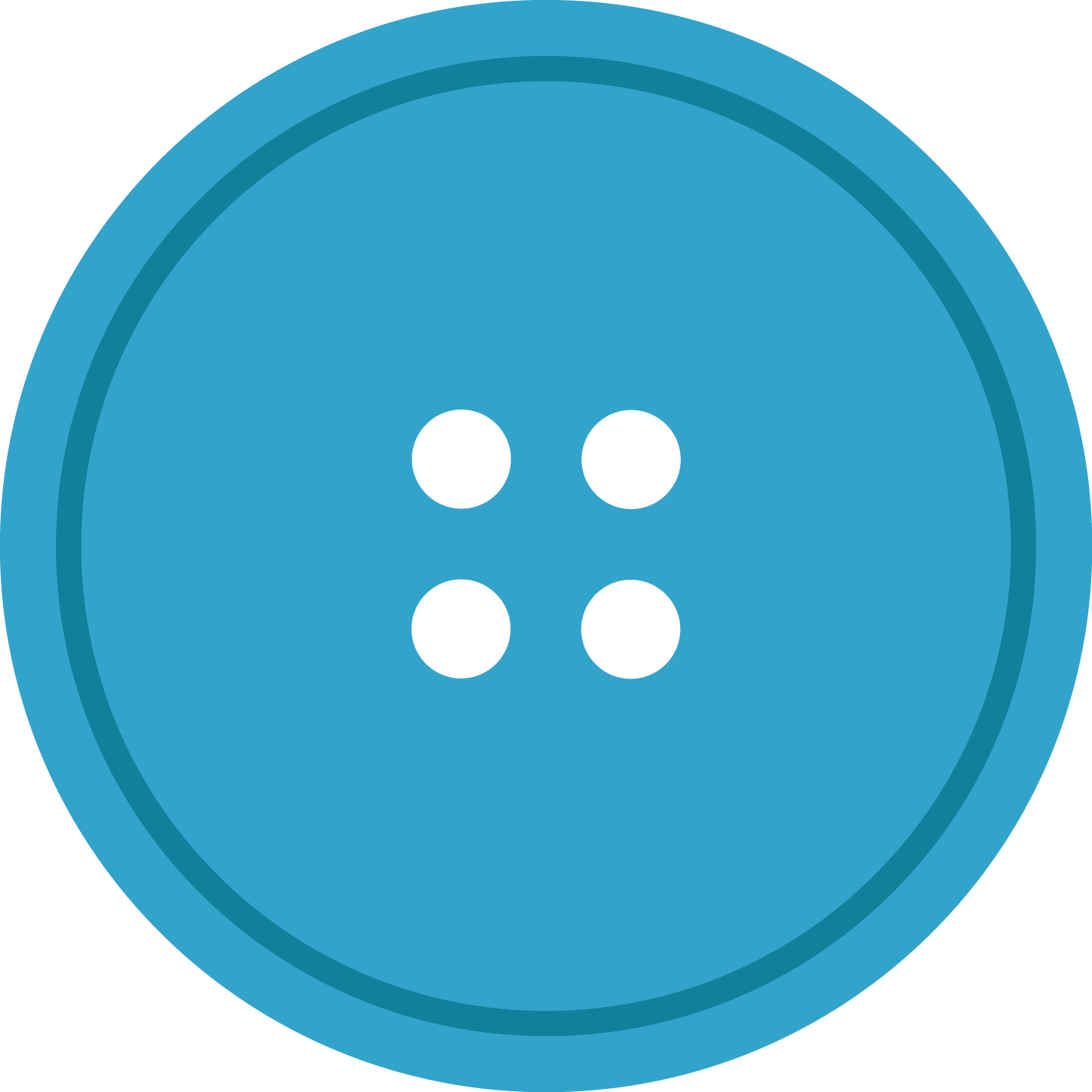 Blue Round Cloth Button With 2 Hole Png Image - Blue Sewing Button Png (1437x1437)
