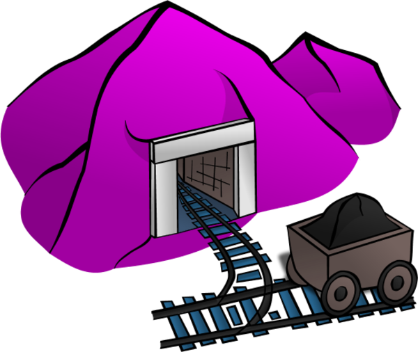 Mountain Clip Art - Drawing Of A Coal Mine (600x506)