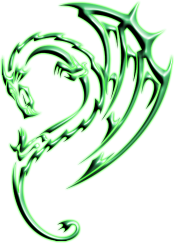 Fairy Tale Clipart Green Dragon - Green Dragon Logo Png (348x486)