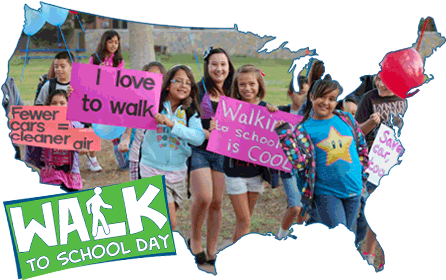 October Is International Walk To School Month, And - National Walk To School Day (459x284)