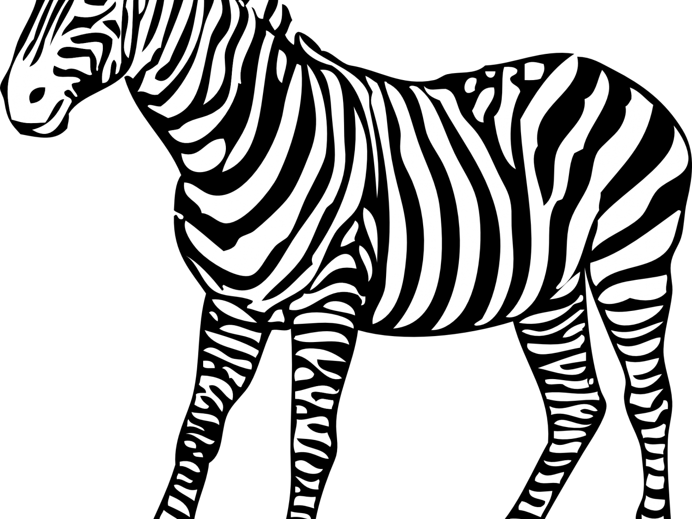 Coloring Pages For Adults Zebra Sheets New On Download - Zebra Black And White (1400x1050)