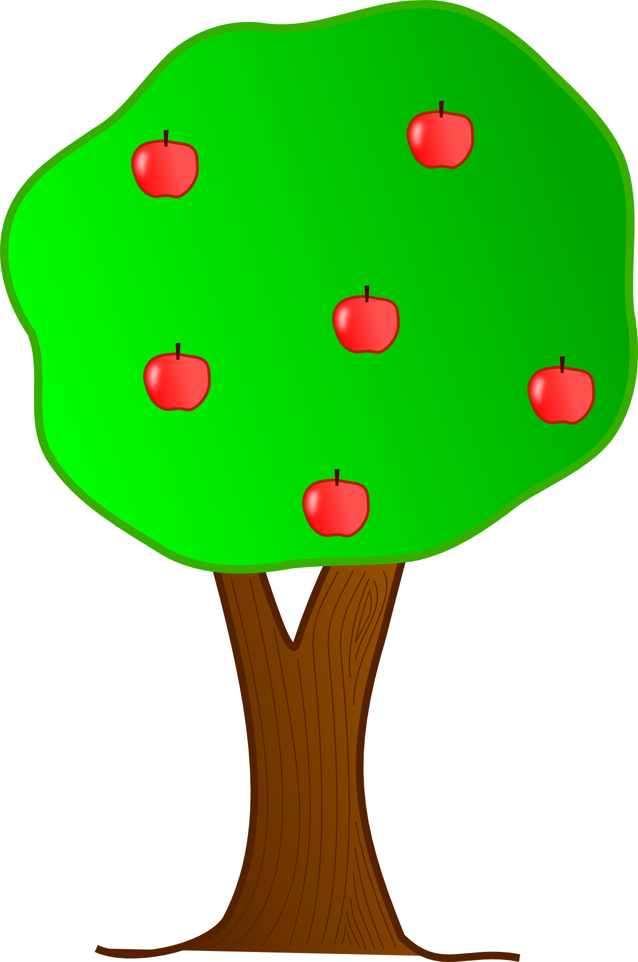 Apple Cartoon Clip Art - Apples On A Tree Cartoon (1275x1920)