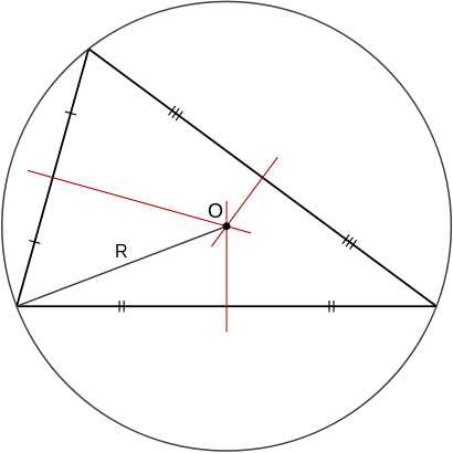 Triangle With Circumcenter And Circumcircle - Construct The Circumcircle Of The Triangle Below (410x410)
