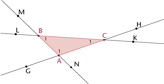 Write Down The Names Of The Interior Angles Of The - Triangle With Sides Extended (559x295)