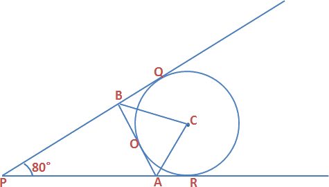 Triangle Pab Is Formed By 3 Tangents To Circle With - Triangle (475x270)