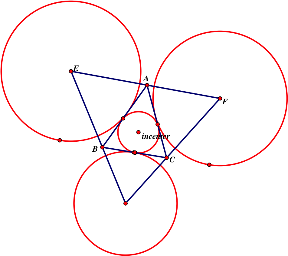 The Triangle Efg Created By The Excenters Of Abc Is - Excenter Of A Triangle (975x867)