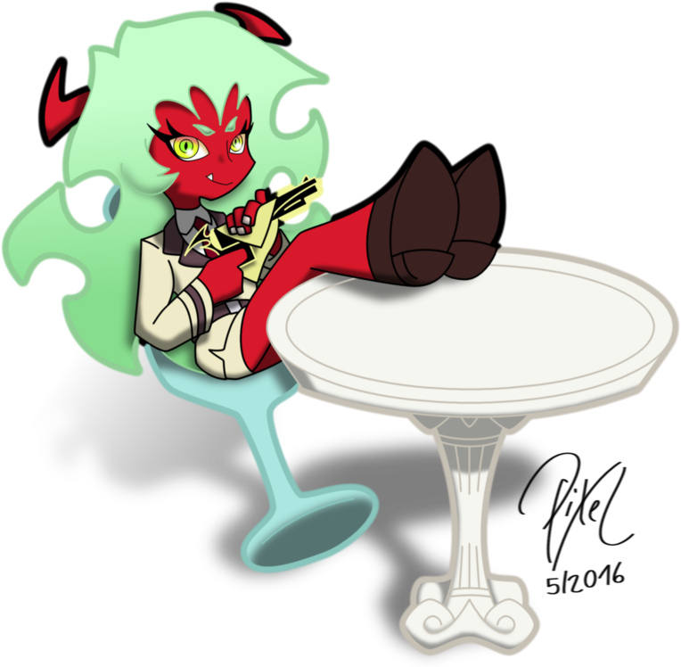 Demons Need A Break, Too By Thepixelworker - Cartoon (1032x774)