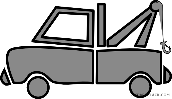 Tow Truck Transportation Free Black White Clipart Images - Tow Truck Clip Art (600x346)