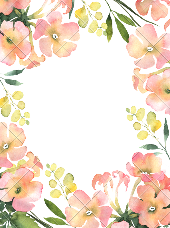 Watercolor Flower Background Illustration For Wedding - Flower Background For Invitation (596x800)